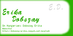 erika dobszay business card